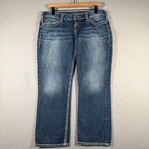 Silver Jeans Co Santorini Womens W30 L25 Blue Bootcut Denim Jeans L1509SCM314